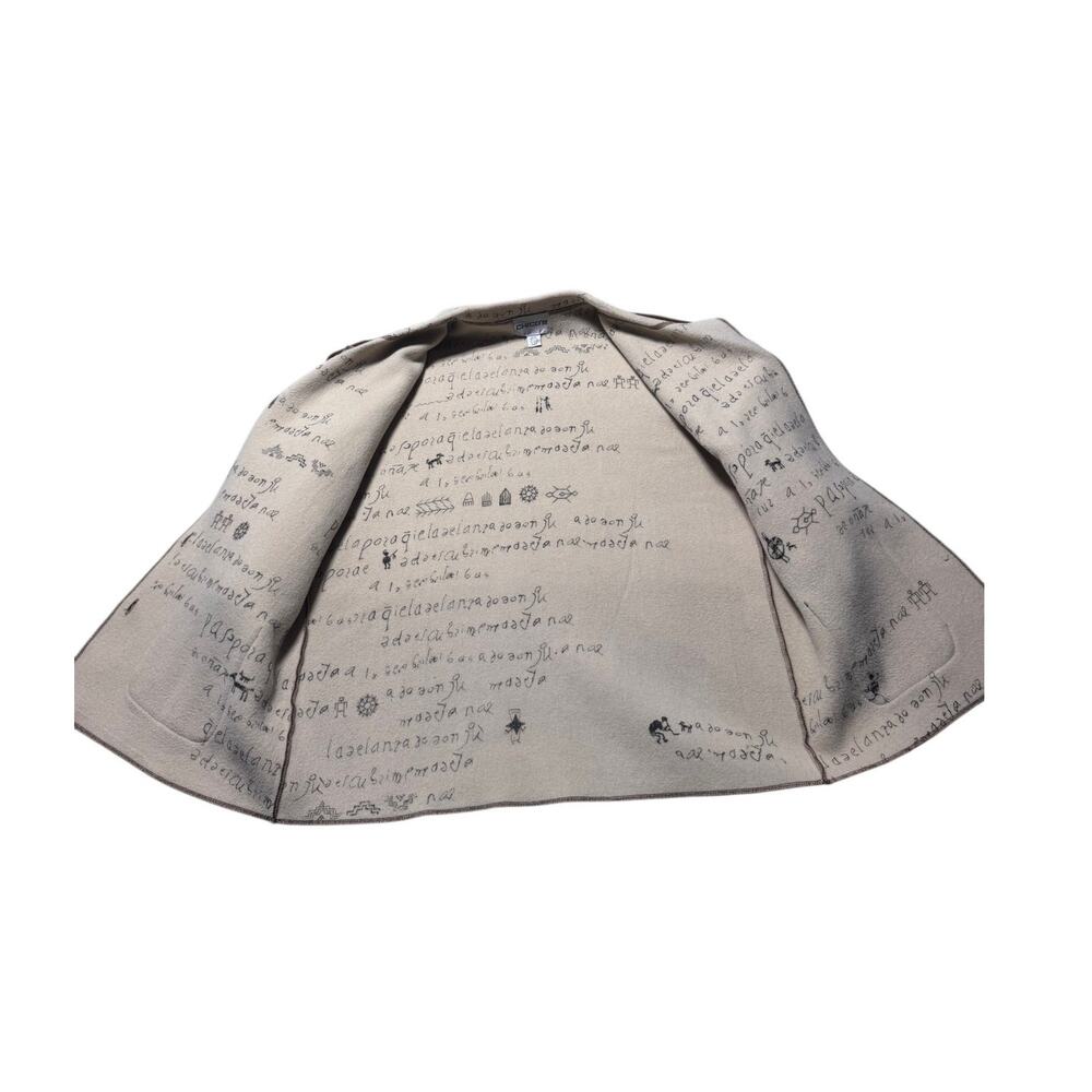 Chico's Tailored Jacket Women's 3 Brown Writing Scriptures Print Button Front - Picture 5 of 15